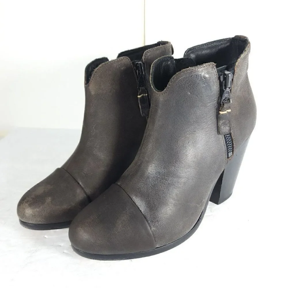 RAG & BONE Women's Margot US 5,5-6 EU 36,5 Brown Leather Ankle Booties Boots